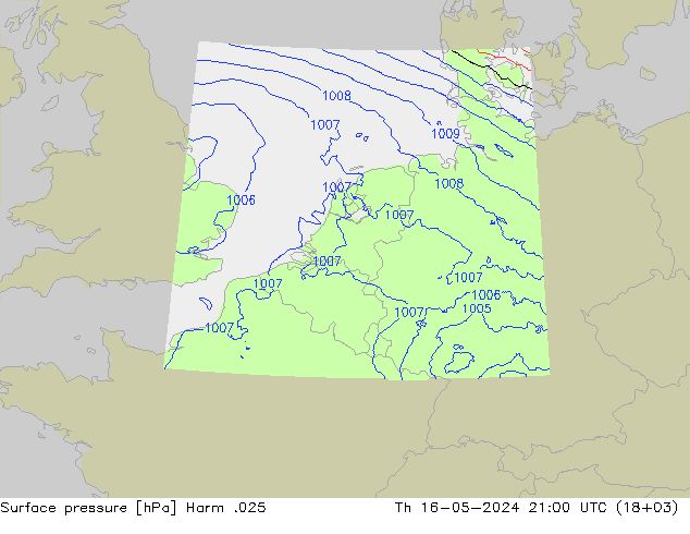 Atmosférický tlak Harm .025 Čt 16.05.2024 21 UTC