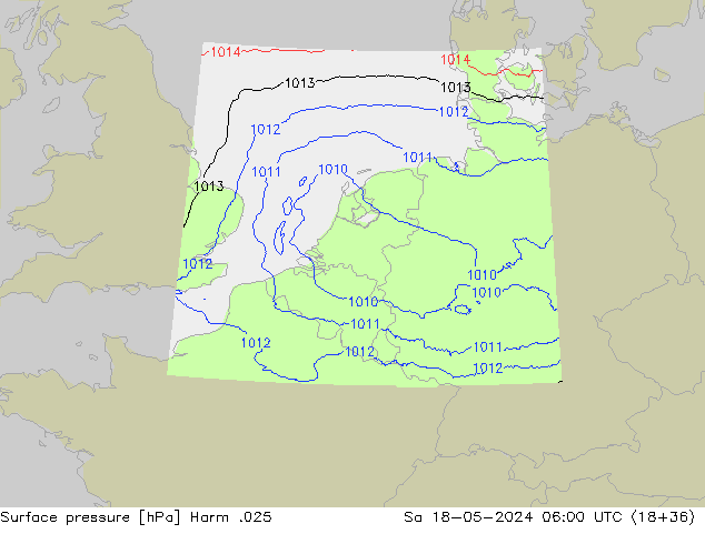 Surface pressure Harm .025 Sa 18.05.2024 06 UTC
