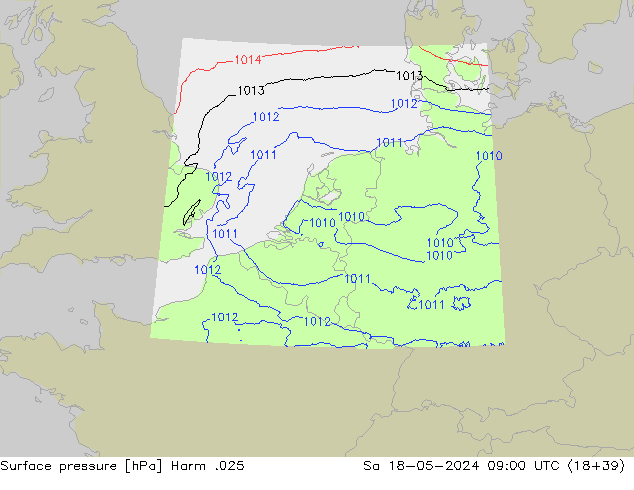 Atmosférický tlak Harm .025 So 18.05.2024 09 UTC