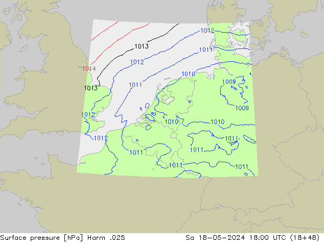 приземное давление Harm .025 сб 18.05.2024 18 UTC