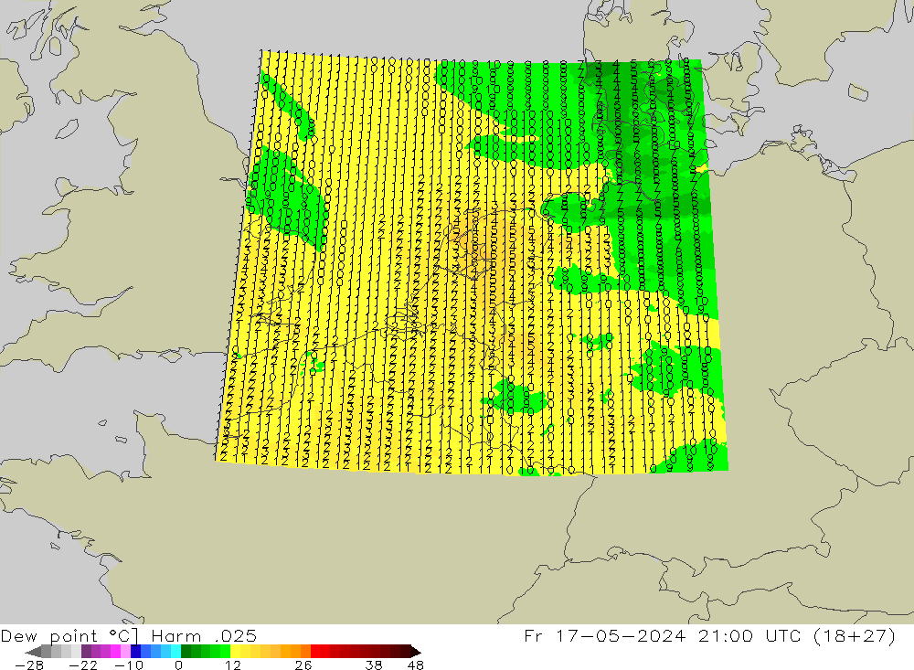 Dew point Harm .025 Fr 17.05.2024 21 UTC