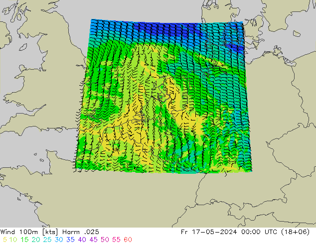 Wind 100m Harm .025 Fr 17.05.2024 00 UTC
