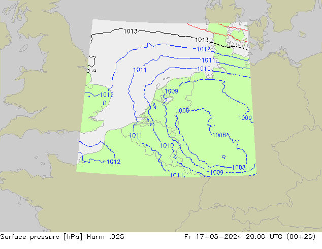 Surface pressure Harm .025 Fr 17.05.2024 20 UTC