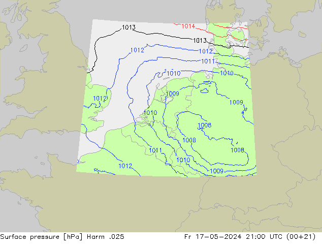 Atmosférický tlak Harm .025 Pá 17.05.2024 21 UTC