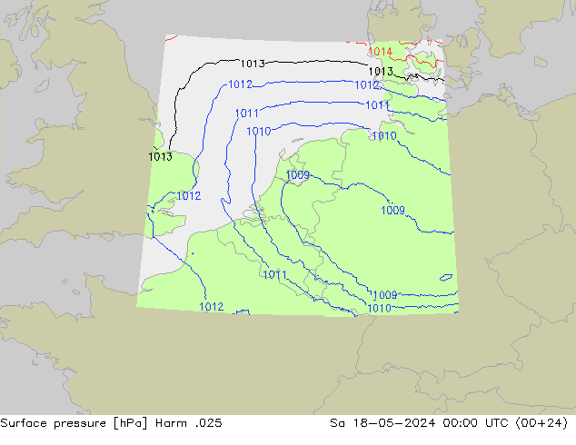 приземное давление Harm .025 сб 18.05.2024 00 UTC