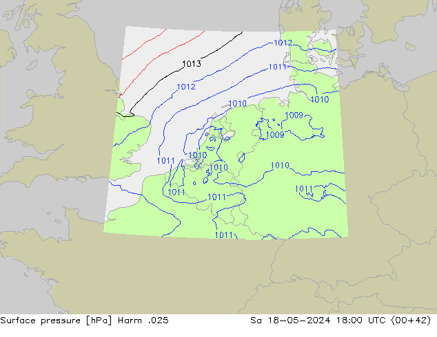 Atmosférický tlak Harm .025 So 18.05.2024 18 UTC