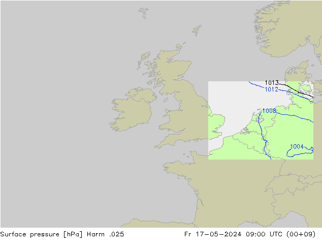 Pressione al suolo Harm .025 ven 17.05.2024 09 UTC