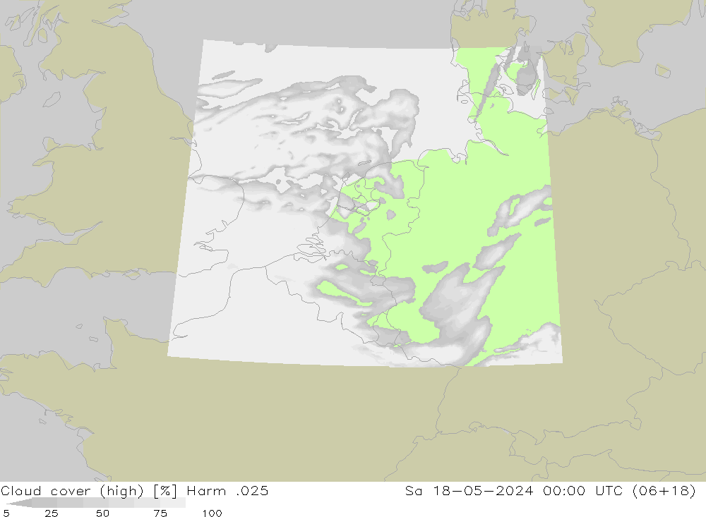 Nuages (élevé) Harm .025 sam 18.05.2024 00 UTC