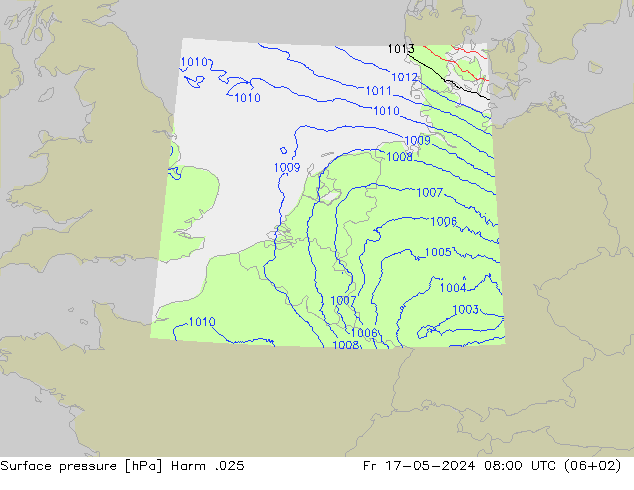 приземное давление Harm .025 пт 17.05.2024 08 UTC