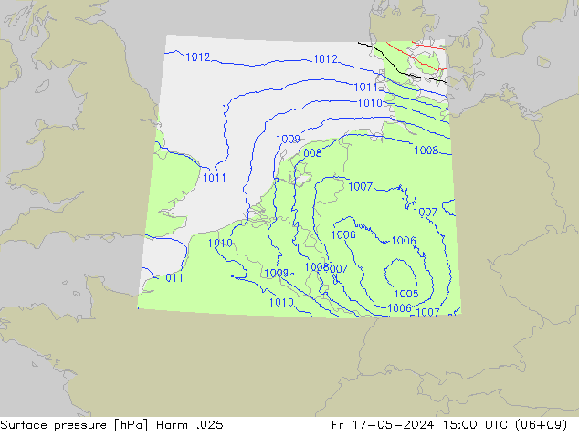 Pressione al suolo Harm .025 ven 17.05.2024 15 UTC