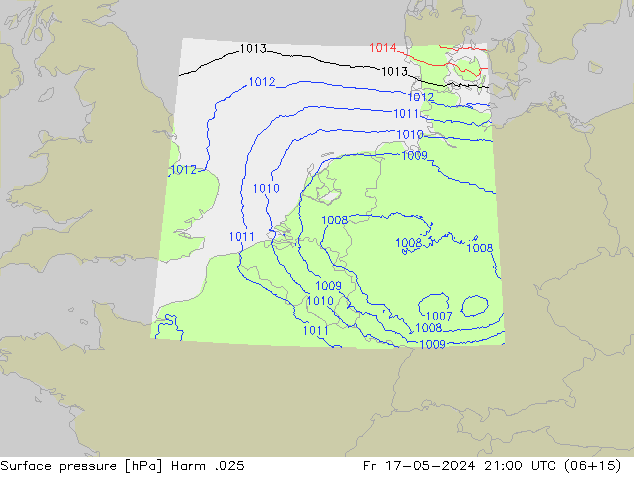 Surface pressure Harm .025 Fr 17.05.2024 21 UTC