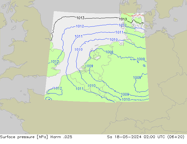 Atmosférický tlak Harm .025 So 18.05.2024 02 UTC