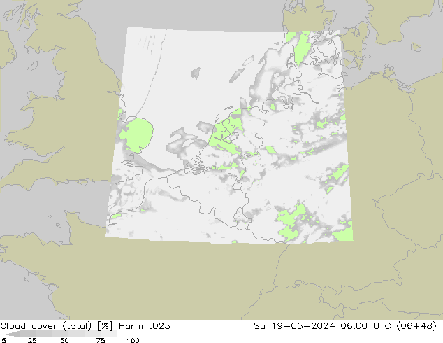 Bewolking (Totaal) Harm .025 zo 19.05.2024 06 UTC