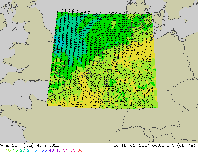 Wind 50m Harm .025 So 19.05.2024 06 UTC