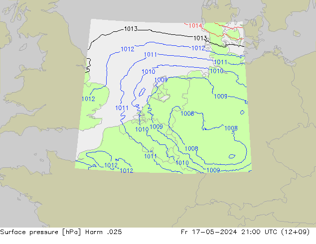 Pressione al suolo Harm .025 ven 17.05.2024 21 UTC