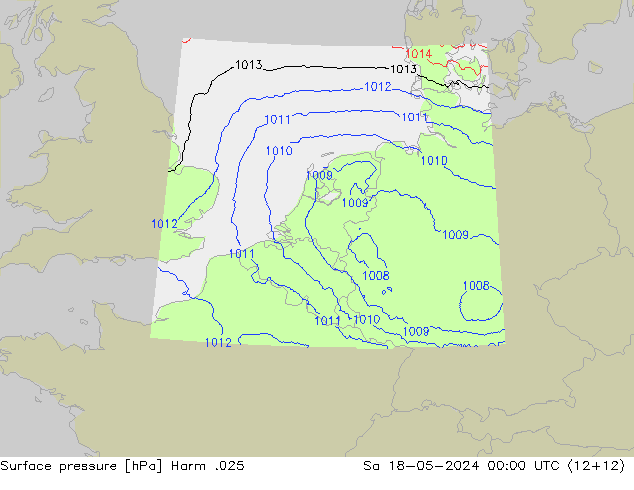 приземное давление Harm .025 сб 18.05.2024 00 UTC