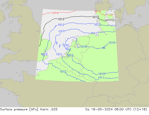 Atmosférický tlak Harm .025 So 18.05.2024 06 UTC