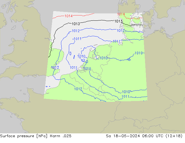 Surface pressure Harm .025 Sa 18.05.2024 06 UTC