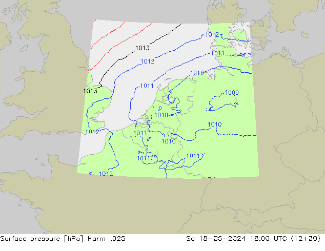 приземное давление Harm .025 сб 18.05.2024 18 UTC