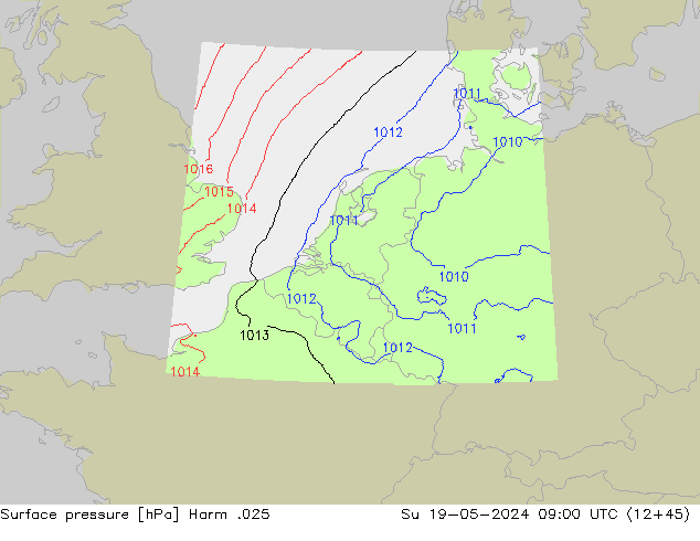 Luchtdruk (Grond) Harm .025 zo 19.05.2024 09 UTC