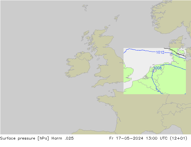 Surface pressure Harm .025 Fr 17.05.2024 13 UTC