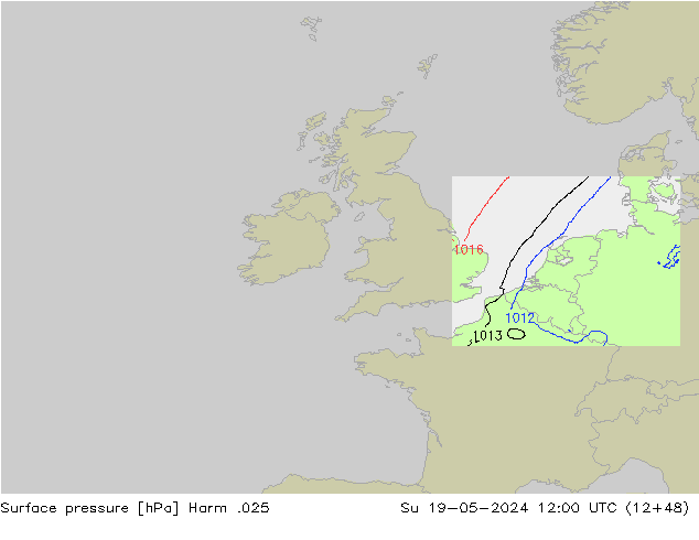 приземное давление Harm .025 Вс 19.05.2024 12 UTC