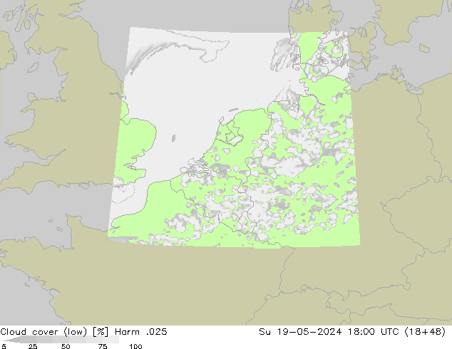 Bewolking (Laag) Harm .025 zo 19.05.2024 18 UTC