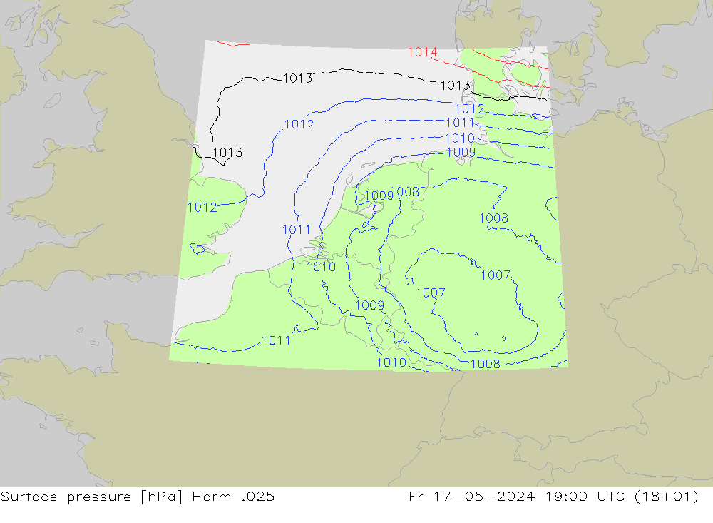 Pressione al suolo Harm .025 ven 17.05.2024 19 UTC