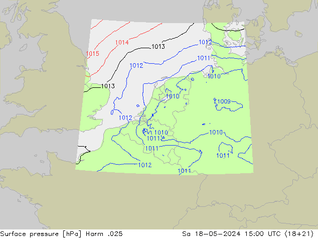 Atmosférický tlak Harm .025 So 18.05.2024 15 UTC
