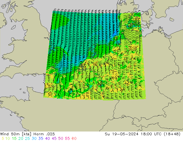 Wind 50m Harm .025 Su 19.05.2024 18 UTC