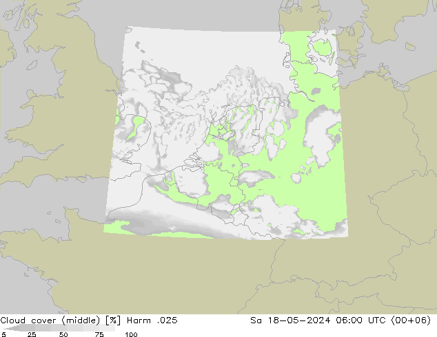 nuvens (médio) Harm .025 Sáb 18.05.2024 06 UTC