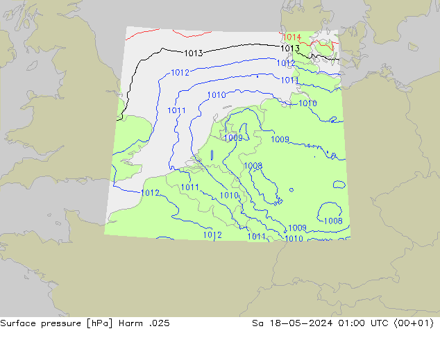 Surface pressure Harm .025 Sa 18.05.2024 01 UTC