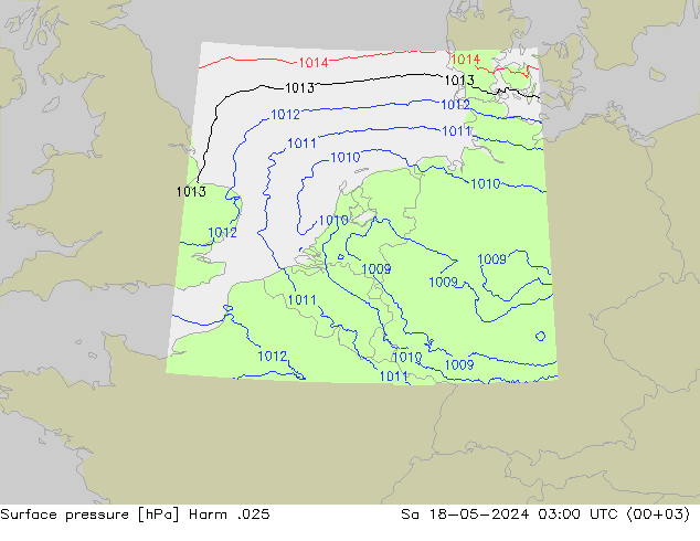 приземное давление Harm .025 сб 18.05.2024 03 UTC