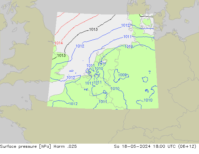 Surface pressure Harm .025 Sa 18.05.2024 18 UTC