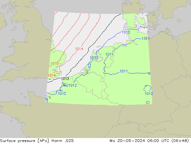 приземное давление Harm .025 пн 20.05.2024 06 UTC