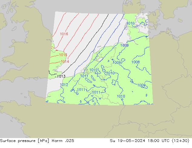 Surface pressure Harm .025 Su 19.05.2024 18 UTC