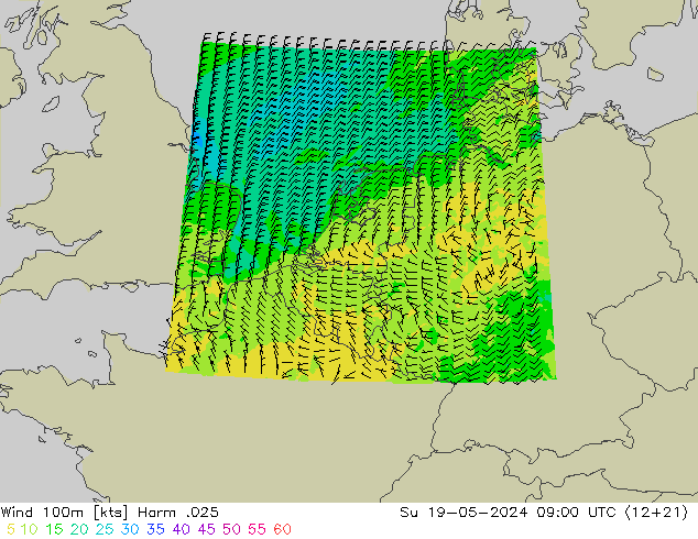 Wind 100m Harm .025 So 19.05.2024 09 UTC