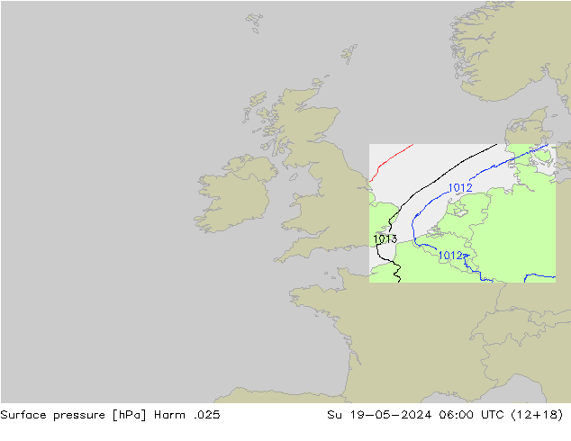 Luchtdruk (Grond) Harm .025 zo 19.05.2024 06 UTC