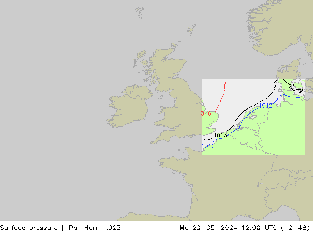 Presión superficial Harm .025 lun 20.05.2024 12 UTC