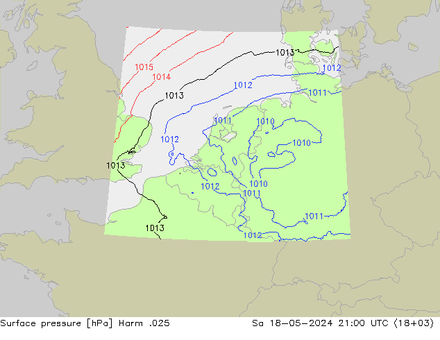 Atmosférický tlak Harm .025 So 18.05.2024 21 UTC
