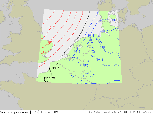 Surface pressure Harm .025 Su 19.05.2024 21 UTC