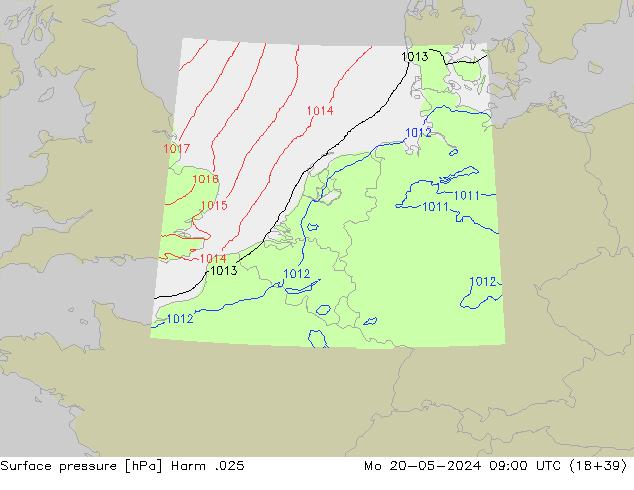 приземное давление Harm .025 пн 20.05.2024 09 UTC