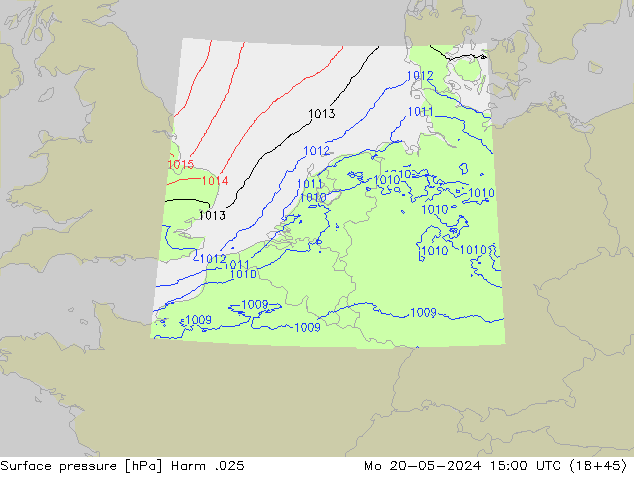 Atmosférický tlak Harm .025 Po 20.05.2024 15 UTC