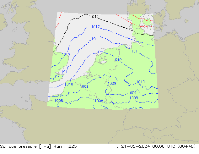 Luchtdruk (Grond) Harm .025 di 21.05.2024 00 UTC