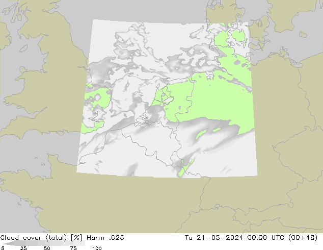 Nuages (total) Harm .025 mar 21.05.2024 00 UTC