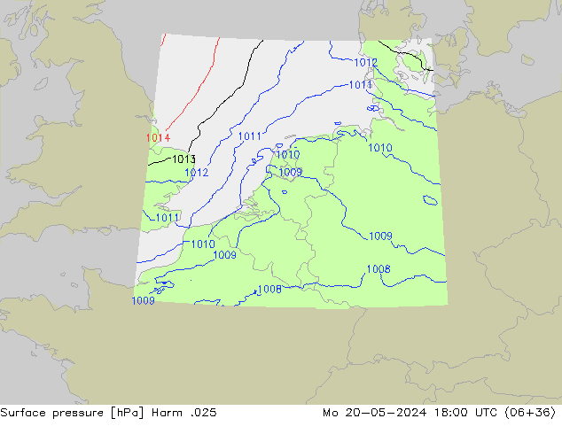 Atmosférický tlak Harm .025 Po 20.05.2024 18 UTC