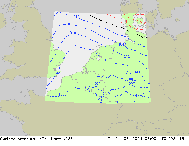Presión superficial Harm .025 mar 21.05.2024 06 UTC