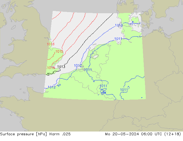 Atmosférický tlak Harm .025 Po 20.05.2024 06 UTC