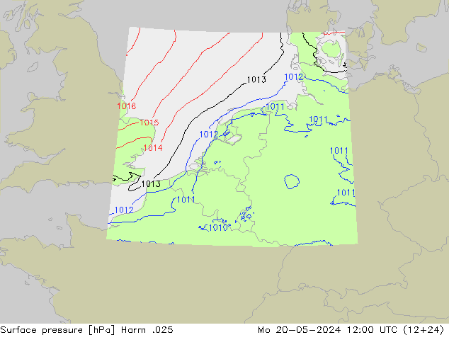 Atmosférický tlak Harm .025 Po 20.05.2024 12 UTC