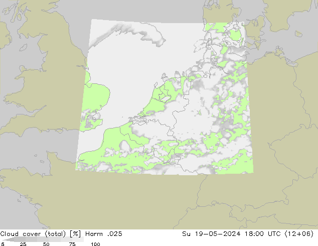 Nubes (total) Harm .025 dom 19.05.2024 18 UTC